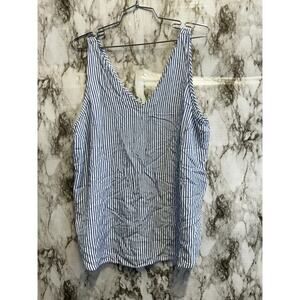 Old Navy striped tank blouse blue and white Women size‎ L